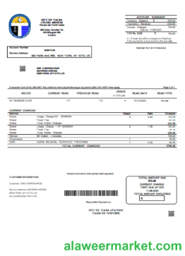 City of Tulsa utility business bill, SCR
